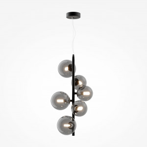 Lustra Dallas 6xG9 metal/sticla negru/fumuriu Maytoni