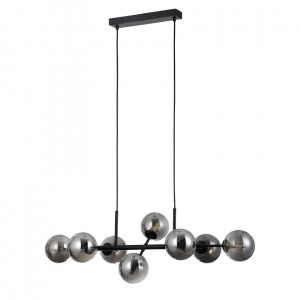 Lustra Erimida 8xG9 metal/sticla negru Italux