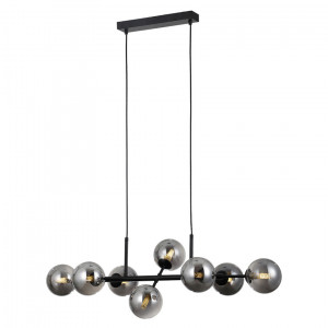 Lustra Erimida 8xG9 metal/sticla negru Italux
