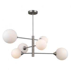 Lustra Evora 6xG9 metal/sticla nichel satinat Italux