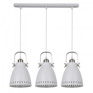 Lustra Franklin 3xE27 metal alb sablat/nichel satinat Italux