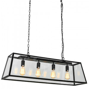 Lustra Laverno 4xE27 metal/sticla negru mat Italux