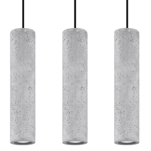 Lustra Luvo 3xGU10 ciment gri tubular