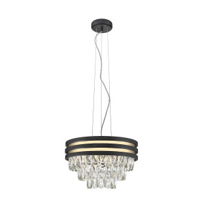 Lustra Naica 4xE14 metal/cristal negru/transparent Zuma Line