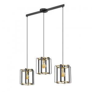 Lustra Primero 3xE27 metal auriu/negru mat Italux