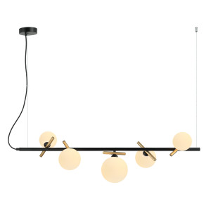 Lustra Reverso 5xG9 metal/sticla negru/auriu Italux