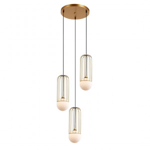 Lustra Simon 3xG9 metal/sticla auriu Italux