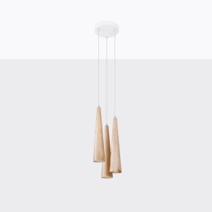 Lustra Sula 3xGU10 lemn natural wood cos - Img 2