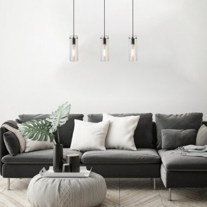 Pendul Acantha 1xE27 metal/sticla negru Rabalux