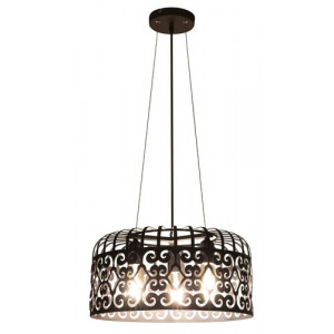 Pendul Alessandra 3xE27 metal/lemn negru Rabalux