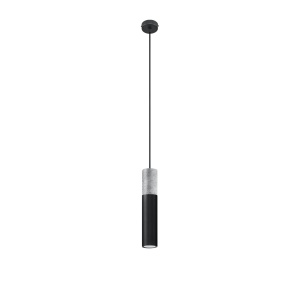 Pendul Borgio 1xGU10 metal/ciment negru/gri tubular
