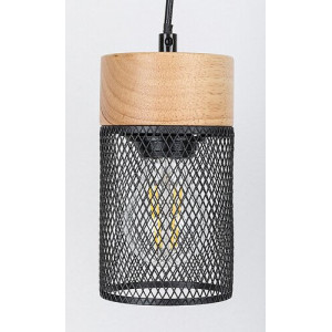 Pendul Callum 3xE27 metal/lemn fag/negru Rabalux