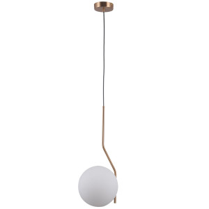Pendul Carimi 1xE27 metal/sticla alama Italux