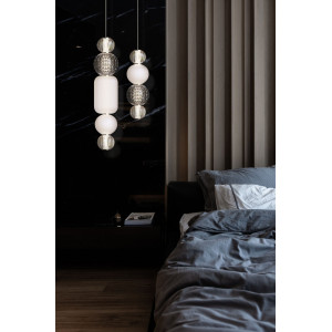 Pendul Collar LED metal/sticla crom/transparent Maytoni
