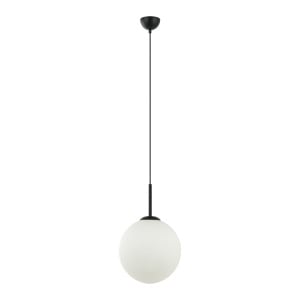 Pendul Deore L 1xE27 metal/sticla negru/alb Italux