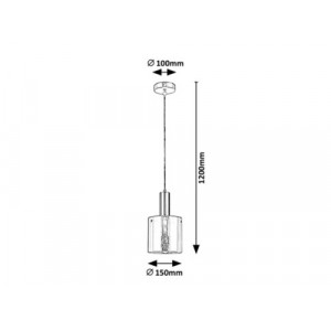 Pendul Donati 1xE27 metal/sticla crom/fumuriu Rabalux