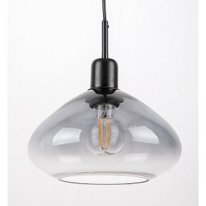 Pendul Dvora 3xE27 metal/sticla negru/fumuriu Rabalux
