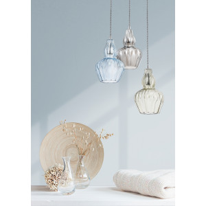 Pendul Eustoma 1xE14 metal/sticla nichel/albastru Maytoni