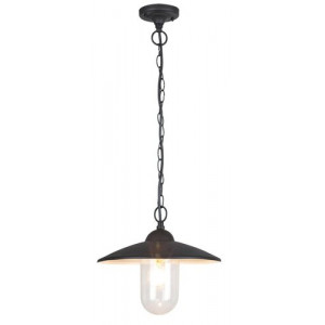 Pendul exterior Vigo 1xE27 metal/sticla negru/transparent Rabalux
