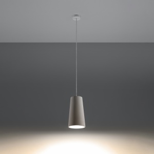 Pendul Gulcan 1xE27 ceramica alb conic - Img 3