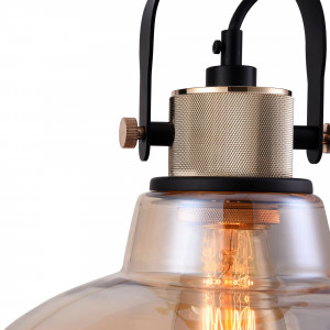 Pendul Irving 1xE27 metal/sticla negru/amber Maytoni