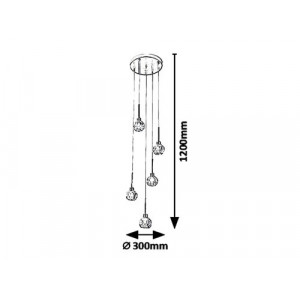 Pendul Kassia 5xG9 metal/sticla auriu Rabalux