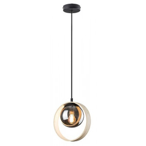 Pendul Peyton 1xE14 metal/lemn/sticla fag/fumuriu Rabalux