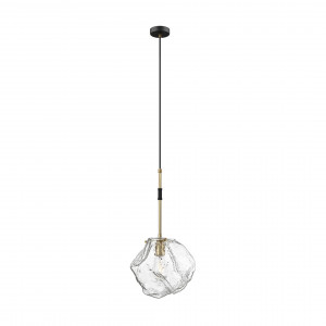 Pendul Rock 1xE27 metal/sticla negru/auriu Zuma Line