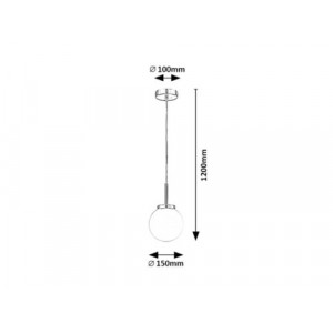 Pendul Togo 1xE14 metal/sticla crom/alb Rabalux