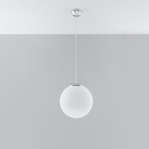 Pendul Ugo 30 1xE27 metal/sticla alb/crom - Img 2