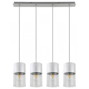 Pendul Zelkova 4xE27 metal/sticla aluminiu Rabalux