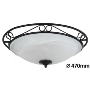 Plafoniera Athen 3xE27 metal/sticla negru/alb Rabalux RBL3723