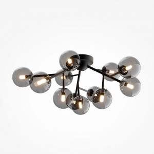 Plafoniera Dallas 12xG9 metal/sticla negru/fumuriu Maytoni