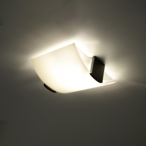 Plafoniera Emilio 2xE27 lemn/sticla wenge/alb rectangular - Img 3
