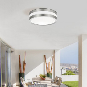 Plafoniera exterior Stuttgart 2xE27 metal/acril nichel/alb Rabalux