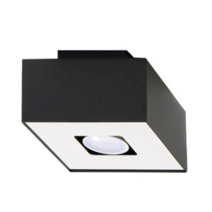Plafoniera Mono 1xGU10 metal negru/alb patrat