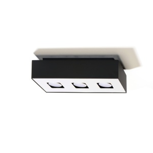 Plafoniera Mono 3xGU10 metal negru/alb rectangular - Img 2
