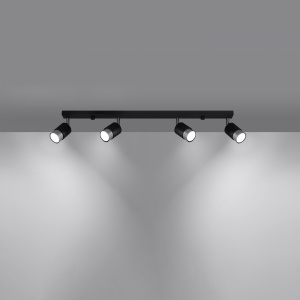 Plafoniera Nero 4xGU10 metal negru/crom tubular - Img 3
