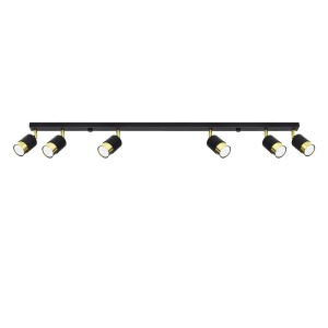 Plafoniera Nero 6xGU10 metal negru/auriu tubular