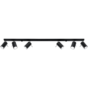 Plafoniera Ring 6xGU10 metal negru tubular