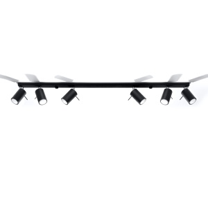 Plafoniera Ring 6xGU10 metal negru tubular - Img 3