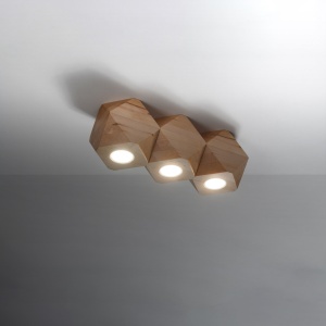 Plafoniera Woody 3xGU10 lemn natural wood - Img 3