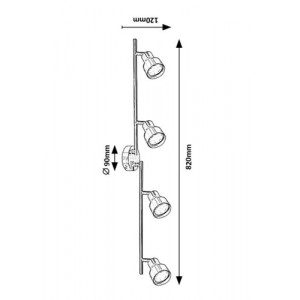Spot bara Blake 4xGU10 metal nichel Rabalux