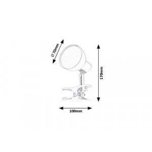 Spot bara Noah LED 5W metal/acril negru Rabalux