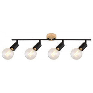 Spot bara Pablo 4xE27 metal/lemn negru Rabalux