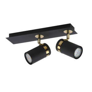 Spot bara Verano 2xGU10 metal negru mat/auriu/crom Italux