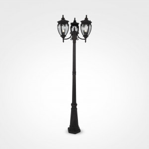Stalp exterior Fleur 3xE27 metal negru Maytoni