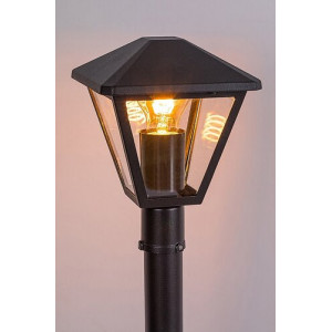 Stalp exterior Paravento 1xE27 metal/sticla negru Rabalux