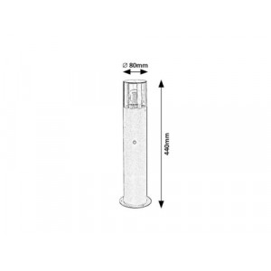 Stalp exterior Teplice 1xE27 metal/acril negru/fumuriu Rabalux