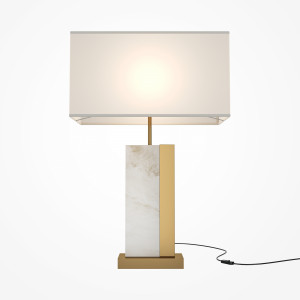 Veioza Bianco 1xE27 metal/alabastru/textil bronz/alb Maytoni Z031TL-01BS